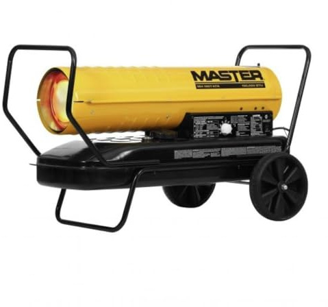 Master 190TMHD-KFA 190,000 BTU Kerosene/Diesel Portable Gas Forced Air Heater w/Thermostat - 1/4hp Floor Mount Salamander Heater Fan for Workshop, Garage, Sites – 670CFM - CSA certified - Yellow