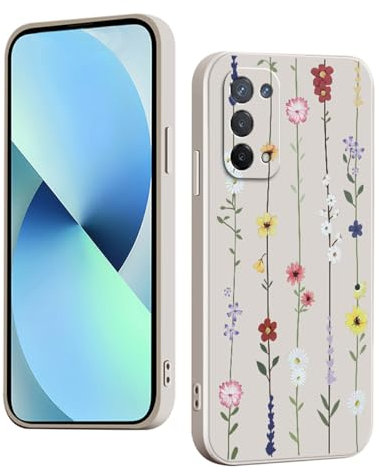 YUXING Silikon Hülle für Oppo A74 5G / Oppo A54 5G, Mode Muster Niedlich Handyhülle, Stoßfest, rutschfest, Langlebige, Ultra Dünn Schutzhülle (Flower,White)
