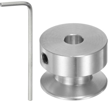 sourcing map Einzelrillen Riemenscheibe Keilriemenscheibe 5mm feste Bohrung 20mm Außendurchmesser Aluminiumlegierung mit Sechskantschlüssel für Bohrmaschine 6mm PU-Rundriemen