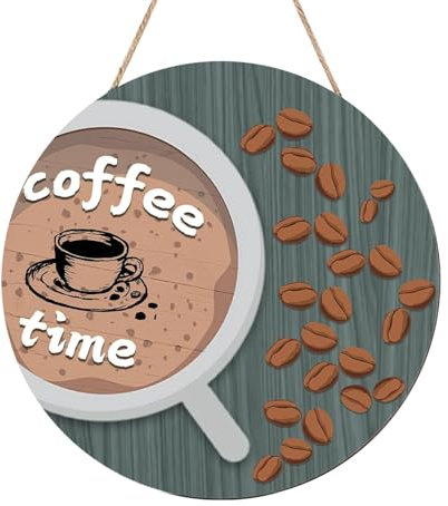 Poo4kark 30,5 cm großes „Happy Spring Coffee“-Willkommensschild Holz, Heimdekoration für den Urlaub, Veranda, Heimdekoration, „Happy Holidays“-Schild Jahrestag Geschenk Für Sie (Grey, One Size)