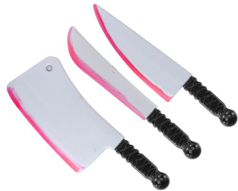 Toyvian 3pièces Props De Couteaux Réalistes Sanglants pour Halloween Accessoires De Costume Horreur pour Fête Et Spectacle