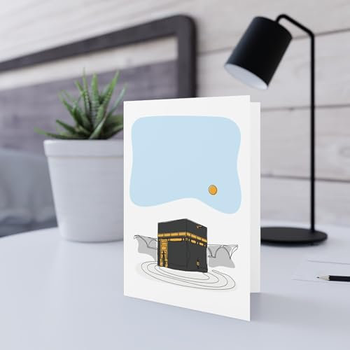 Islamische Grußkarte für Muslime zu Ramadan Eid Umrah Hajj Mubarak Zuckerfest Kinder Geburtstag Al-Aqsa An-Nabawi Al-Haram Kaaba Jerusalem Madina Makkah Jannah At Home (Makkah Fine Line)