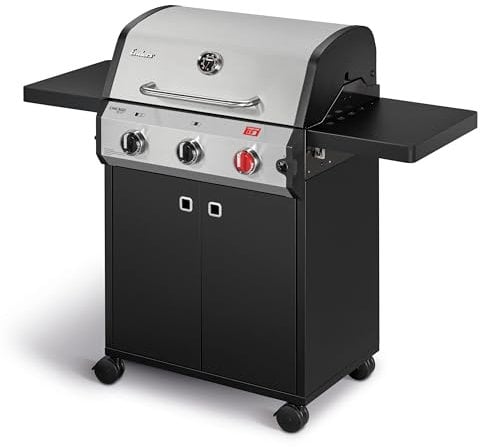 Enders® Gasgrill Chicago Next 3 R Turbo, 3-Edelstahlbrenner, doppelwandige Garhaube, 2 abklappbare Seitenablagen, integriertes Thermometer, 10,6 kW Switch Grid™, 800° Grad Turbo Zone™ #89346