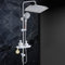 GAOZHI Regendusche Duschkopf 30x20cm Eckig Regendusche ohne Armatur mit 5 Funktions Handbrause Duscharmatur mit Ablage Duschbrause mit Schlauch und Halterung Verstellbares Duschstangeset 60–107cm