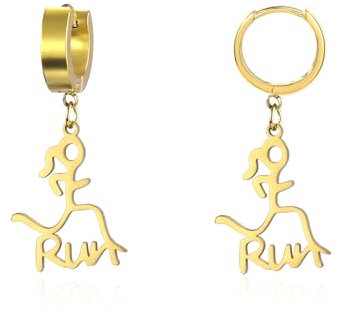 Modische Läufer-Ohrringe, Marathonläufer, Geschenke für Frauen und Mädchen, Edelstahl, Sport-Creolen, Laufen, Schmuck, Geschenk, Edelstahl