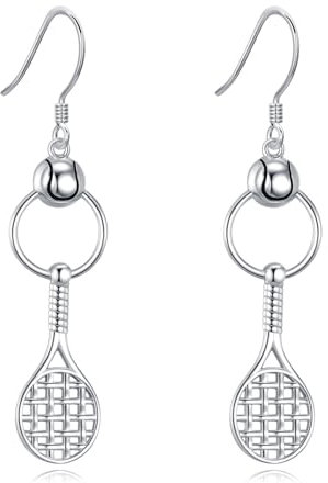 POPLYKE Tennis Ohrringe für Frauen 925 Sterling Silber Tennis Ball Ohrringe Schmuck Geschenke für Tennis-Liebhaber