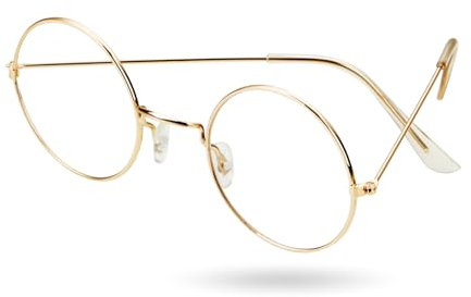 MERRYXMAS Nikolausbrille rund - Kostümbrille Brille- Zauberer & Nikolaus Accessoire für Weihnachten - Weihnachtsmannbrille Brille Nikolaus rund für Nikolauskostüm, Weihnachtsmannkostüm - Verkleidung