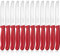 targzier Frühstücksmesser 12 Stück,Hochwertige Tomatenmesser Wellenschliff,Rot Brötchenmesser aus Edelstahl,Scharfe Tafelmesser für Brotzeit,Kunststoffgriff Besteck Messer Set&Spülmaschinenfest