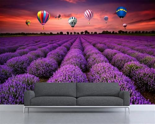 LUXINSHISU Mural autoadhesivo en PVC 3d papel pintado púrpura lavanda mansión sala de estar dormitorio fondo de la pared pegatinas pared arte decorativo pintura