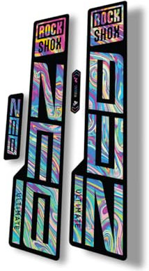 Gabel Ersatz Aufkleber kompatibel für Rock Shox Zeb Ultimate 2021 Series Oil Slick 1 (glänzend)
