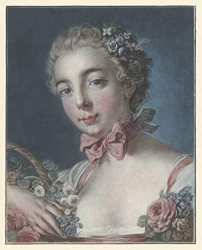 ENYLUFUT Berühmte Gemälde Leinwand Plakat Kunstwerk Dekor Porträt von Marie Amélie Baudouin als Flora von Louis Marin Bonnet Wandkunst Bild Druck für Heimtextilien 60x90cm