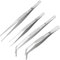 4 pezzi Pinzette Curve e Pinzette Dritte, pinze chirurgiche, in acciaio inox, professionali, antiscivolo, lunghe, pinzette dritte, pinzette angolate (2 dimensioni)