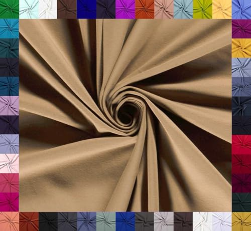 0,5m Baumwoll-Jersey uni 8% Elasthan Baumwollstoff elastisch Meterware Jersey-Stoff Oeko-Tex Kl 1