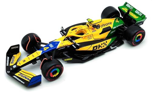F1 McLAREN MCL38 2024 MONACO GP Livrea Senna 30th anniversario - Formula 1 - LANDO NORRIS 4 - Scala 1:43 12cm - Bburago 18-38214-N