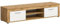 xonox.home Wohnzimmer Jam Lowboard TV-Board Wohnzimmerboard Medienmöbel TV-Bank TV-Schrank in Front weiß Melamin, Korpus Wotan Eiche Nb., ca.160x37x40 cm