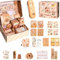 Flanliy Capybara Schreibwaren Set |Capybara Sachen Federmäppchen Aesthetic Groß Mit Bleistifte, Aufkleber, Bleistiftspitzer,Süßes Schreibwaren Geschenkset für Kinder (A)