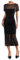 GORGLITTER Women's Glitter Mesh See Through Sexy Dress Crewneck Short Sleeve Split Thigh Bodycon Long Dresses Black Small