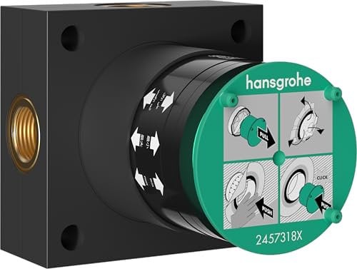 hansgrohe Grundkörper für 2-strahlige Kopfbrausen, passend zu bestimmten hansgrohe Kopfbrausen mit 2 Strahlarten wie z.B. Raindance Alive, 24573180