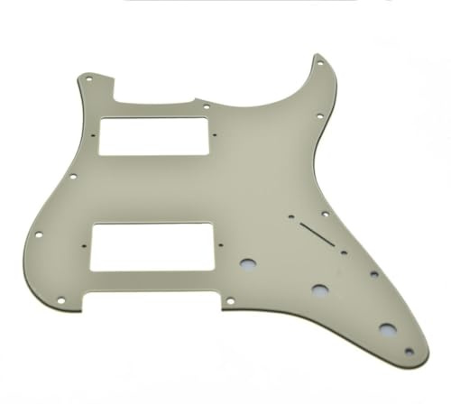 Dopro 11-Loch ST-Style Dual Humbucker HH Schlagbrett für American Strat Gitarren mit doppelten Humbucking Pickups, quadratische Ecklöcher, Creme 3-lagig