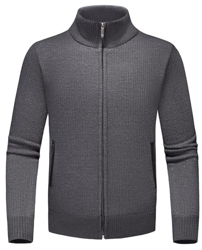 MODFUL Cardigan Herren Warme Strickjacke mit Stehkragen | Reißverschluss, Strickpullover für Männer