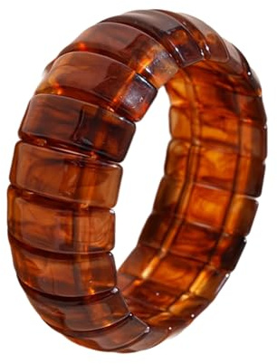 MALSSE Leichte Acryl-Manschette mit geometrischen Formen, vielseitiges, handgefertigtes Armband, täglicher Schmuck, vielseitiges Ombres-Muster, Armband-Accessoire, Eine Größe, Wie beschrieben