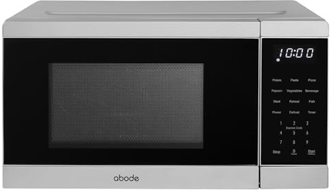 Abode 20L Touch Control Microwave Stainless Steel 800W with 5 Power Levels & Timer Button & Dial Control Defrost Function Easy to Use AMT2008SS (Touch Control, Stainless Steel)