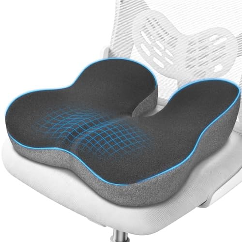 RaMokey Coccyx Cushion for Tailbone Pain, Memory Foam Seat Cushion | Ergonomic Support Cushion for Driving and Sitting, Comfort Chair Pad for Home, Office, Car, Travel