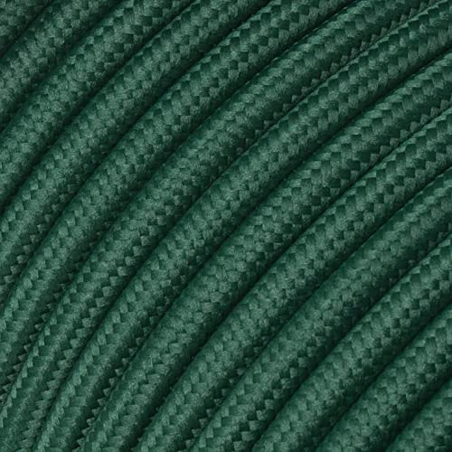 Textilkabel für Lampe, Stoffkabel, 3-adrig (3x0,75mm²), Dunkelgrün - 3 Meter