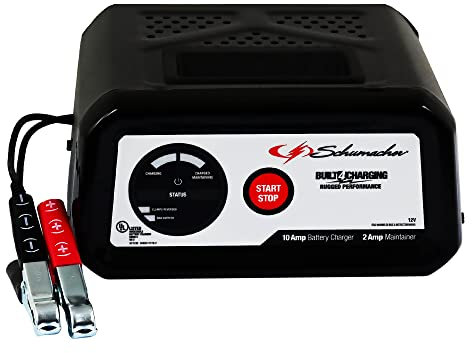 Schumacher Electric Battery Charger and Maintainer, SC1282, 3-in-1, Fully Automatic, 10 Amps, 12 Volt, for Motorcycle, Power Sport, Tractor, Car, Truck, and Marine Batteries