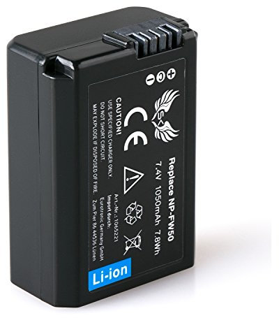 SK Akku Sony NP-FW50 |- 1050mAh -| für Sony Alpha 7 7II 7R 7S II 5100 6300 6500 // NEX-3 NEX-6 NEX-7 NEX-F3 // DSC RX10 // SLT A35 A55 // ZV-E10
