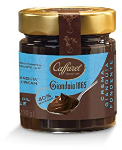 Caffarel Gianduia 1865 Crema Spalmabile Cioccolato Gianduia Fondente con 40% di nocciole italiane IGP, in vetro 210g