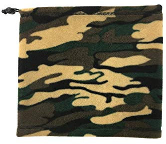 Happy Clothing Herren Schlauchschal aus Fleece mit Kordel, einfarbiger Fleeceschal für Damen und Herren, Farbe Schwarz, Dunkelblau, Grün, Weiß, Grau und Orange, Größe:Einheitsgröße, Farbe:Camouflage