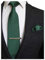 RBOCOTT Green Silk Tie and Pocket Square, Necktie Tie Clip Set for Men, Dark Green, general