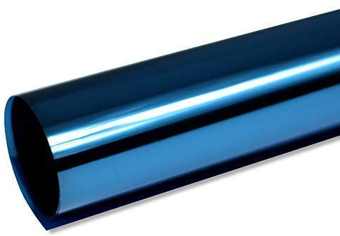 Rapid Teck Fensterfolie Sonnenschutz - 200cm x 61cm - Starke Verspiegelung - Hitzeschutzfolie Fenster 99% UV-Schutz - Spiegelfolie Fenster Sichtschutz - Sonnenschutzfolie Fenster außen