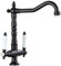 Kitchen Sink Mixer tap Black Swivel spout Brass Basin Double Handle Cold and hot Water bristain Mixer Faucet with UK Standard Fittings