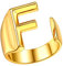 FindChic Buchstabe F Ring Offener Namensring gold Initial Alphabet Namensring Verlorbungsring Hochzeitsring