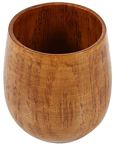 nobrands Tazza in Legno Naturale Tazza per Caffè Primitive Legno di Naturale Fatto a Mano Tazza per Caffè Tè Birra Succo Latte (Grande ventre)
