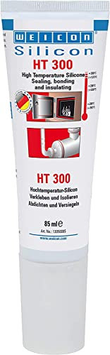 WEICON Silicone HT 300 - adhésif et produit d'étanchéité résistant aux hautes températures/rouge/tube de 85 ml