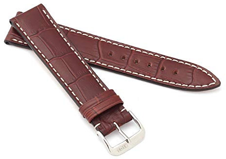 RIOS1931 Unisex Uhrenarmband Alligator Style Modell Panama 19 mm Mahagoni