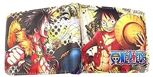 WANHONGYUE One Piece Luffy Anime Wallet Portefeuille Homme en Cuir Cartes de Crédit avec Poche à Monnaie 1026/19