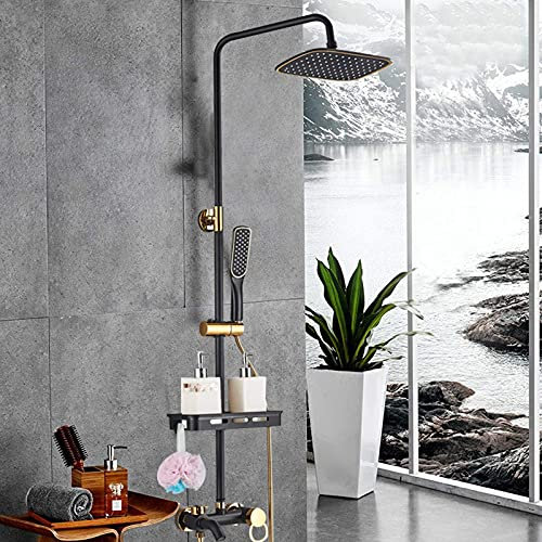 Retro Duschset, Antik Messing Duschsäule ohne Wasserhahn Regendusche Duscharmatur Duschkopf Duschsystem für Bad