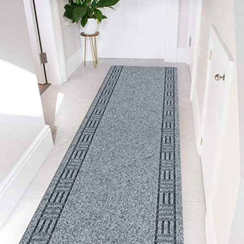 eXtreme Carpet Runner for Hallways, Kitchen, & Living Room | Sturdy, Washable, & Lightweight Custom Length Narrow Rug Runner | Non-Slip Rubber Backed 66cm Wide x 183cm Long Runner – Primavera Grey