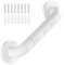 Straight Stainless Steel Shower Grab Bar with Plastic-Plated Finish, Anti-Slip Shower Wall Grip Handle Towel Rail, White 30cm/12 inches