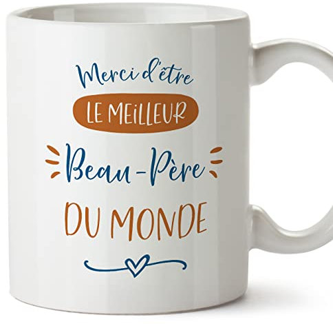 Mugffins Tasses pour BEAU-PÈRE - En Français - Cadeau original pour BEAU-PÈRE - MERCI MEILLEURE FAMILLE - 11 oz