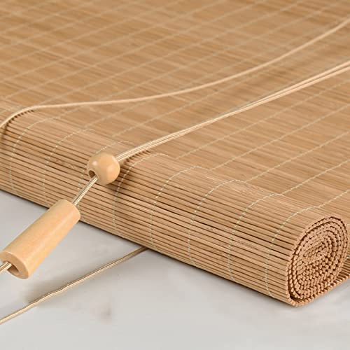 XUNFA Naturel Respirant Rideau en Bambou,Stores Bambou,Store Venitien Bois,Store Enrouleur Exterieur,Store Fenetre Occultant,Intimité Écran,Respirant/écologique (90x180cm/36x71in)