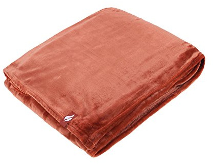 HEAT HOLDERS - Extra Soft Winter Warm 1.7 TOG Large Luxury Thermal Fleece Throw Blanket - 180 x 200 cm (One Size, Copper)