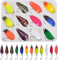 Fishing Lure Kits Spoon Spinners for Trout-12pcs Mini Fishing Spinners Lure Kit with Single Hook Colorful Fishing Jig Spoon Lure for Trout Bass Crappie Char Walleye Perch (12pcs Kit-3.5g/each)