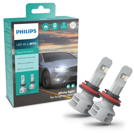 Philips Ultinon Pro5100 LED car headlight bulb (H11), +160%, 5.800K, set of 2