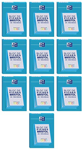 OXFORD 10 Blöcke mit 30 Karteikarten, 105 x 148, ungelocht, Q5/5, Blau