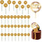 36PCS Cake Ball Plugin and 1 Birthday Topper, Cake Toppers, Pearl Foam Balls, DIY Cake Toppers for Baking Decorations, Birthday Party (Gold)